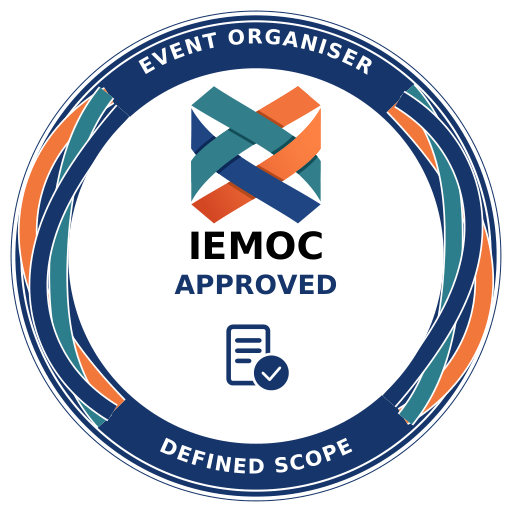 Design sample: IEMOC Approved event organiser badge