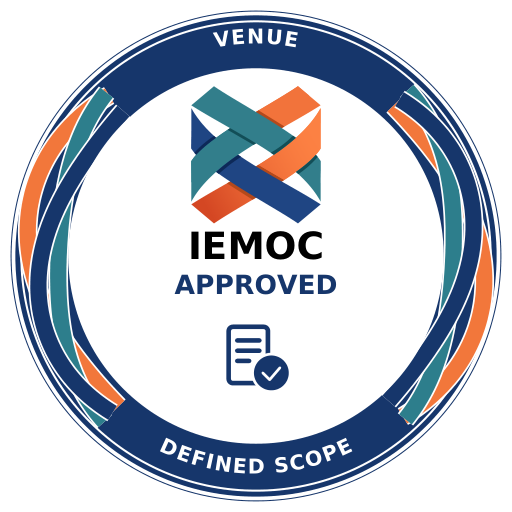 Design sample: IEMOC Approved venues badge for a defined scope