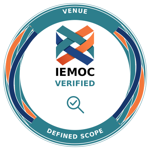 Design sample: IEMOC Verified venue badge